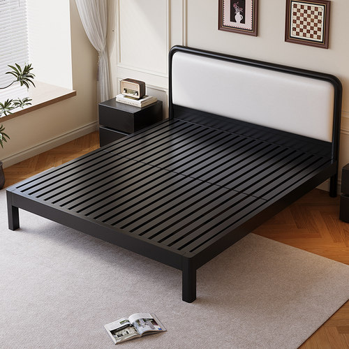 铁艺床双人床家用卧室1.8米铁床加粗加厚加固铁架床1.5简易单人床 - 图1