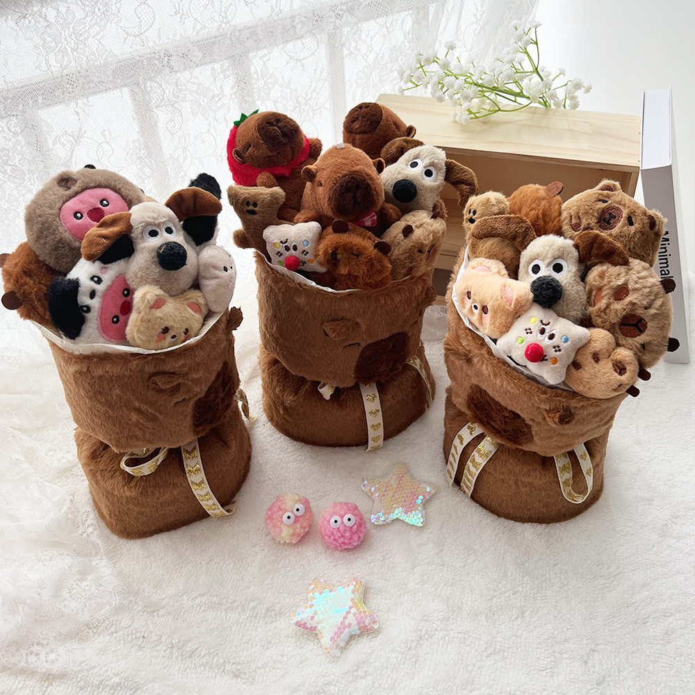 公仔花束生日礼物卡皮巴拉创意花束礼品送女朋友圣诞节情人节礼物