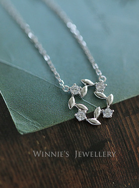 S925纯银镀14K金项链 精致风车  微镶锆钻气质日韩简约吊坠坠子女