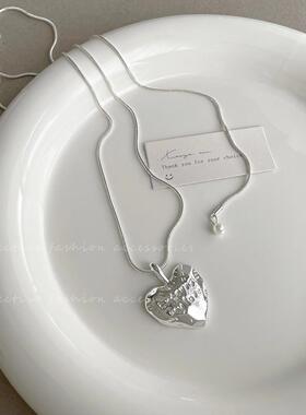 韩国爱心吊坠项链女简约气质感