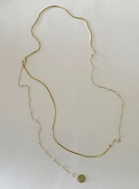 2024新款法式浪漫叠戴仿珍珠项链女百搭锁骨链小众设计感颈链饰品