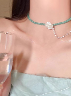 新款蓝色星星吊坠项链女甜美小众高级感ins气质百搭颈链锁骨链女