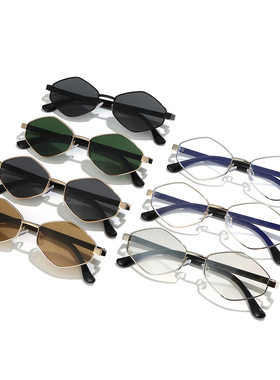 日系cherrykoko新款金属不规则偏光墨镜女个性潮太阳眼镜防