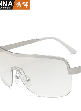 日系cherrykoko新款欧美半框太阳镜街拍ins墨镜个性潮酷遮阳