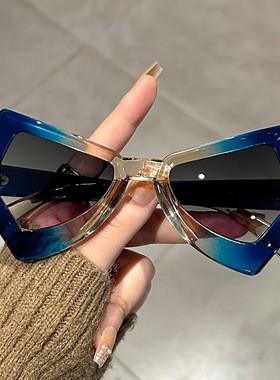 日系cherrykoko防蓝光不规则大框平光镜猫眼新款蝴蝶眼镜架潮街