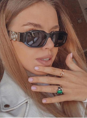 日系cherrykoko欧美不规则个性人头太阳镜新款小框墨镜潮流