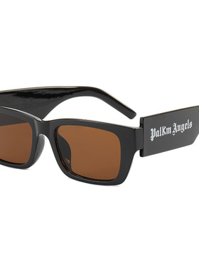 日系cherrykoko长方形小方框个性墨镜男新款宽腿字母嘻哈眼女