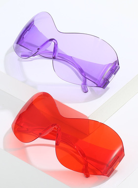 日系cherrykoko新款蒸汽朋克女式超大太阳镜潮流朋克yk太阳眼镜