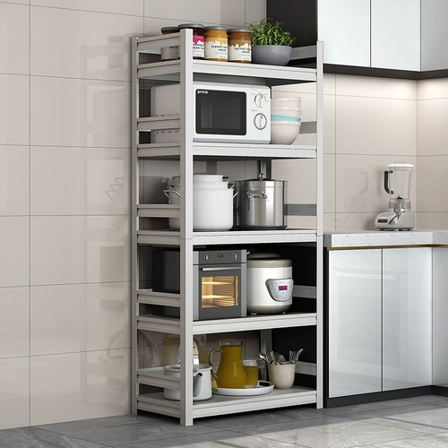 Белая кухонная стойка для хранения напольная многослойная многослойная микроволновая печь многофункциональная стойка для хранения