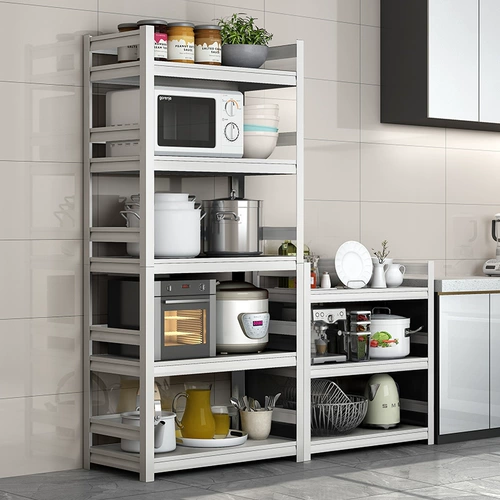 Белая кухонная стойка для хранения напольная многослойная многослойная микроволновая печь многофункциональная стойка для хранения