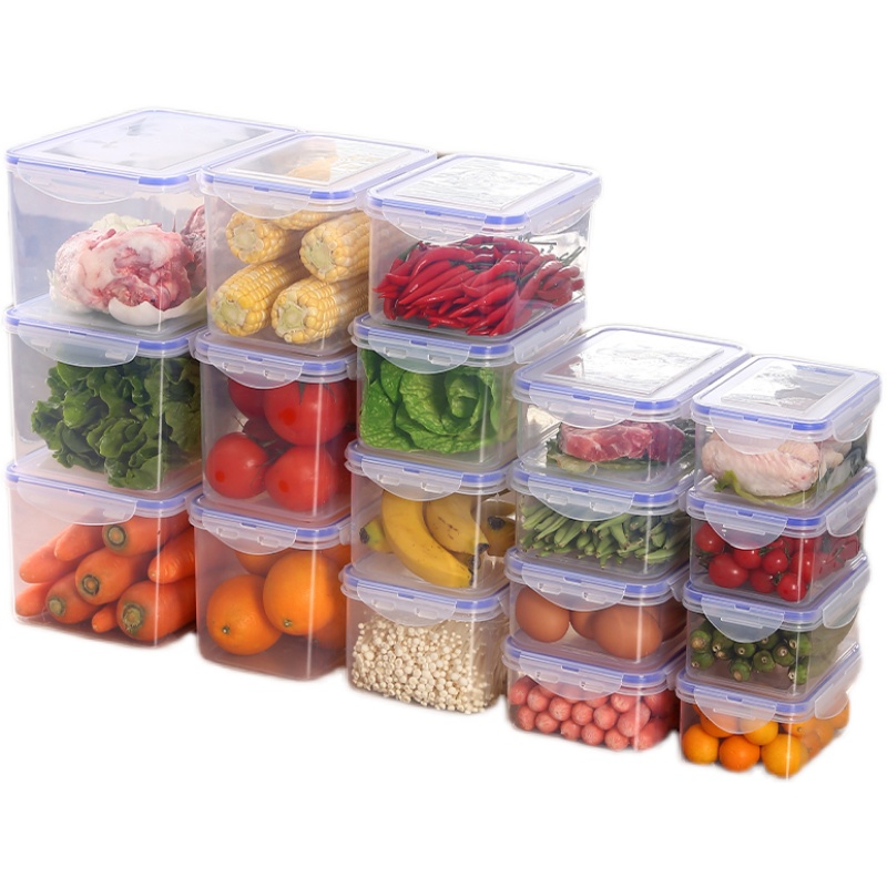 冰箱收纳盒密封保鲜盒厨房食物水果蔬菜冷冻专用食品级存储杂粮盒