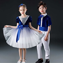 New products to be served in primary school childrens choral suit recitation dance dress gown L young child long sleeve male and female performance set