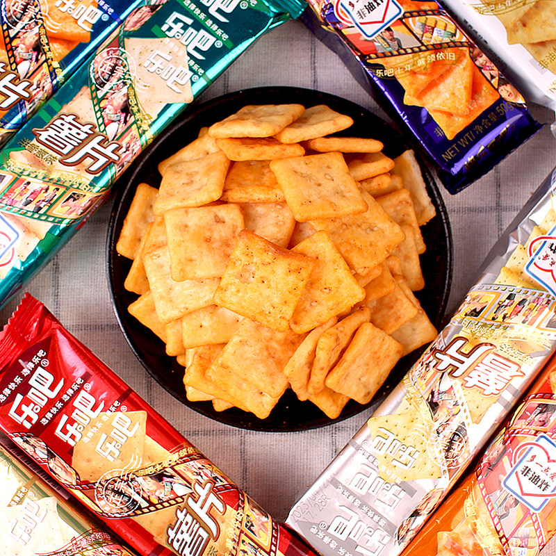 乐吧小脆薯片50g*16条多口味非油炸混装整箱休闲办公室零食饼干