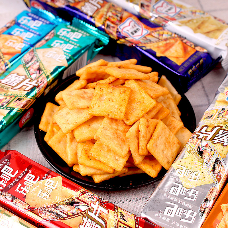 乐吧小脆薯片50g*16条多口味非油炸混装整箱休闲办公室零食饼干