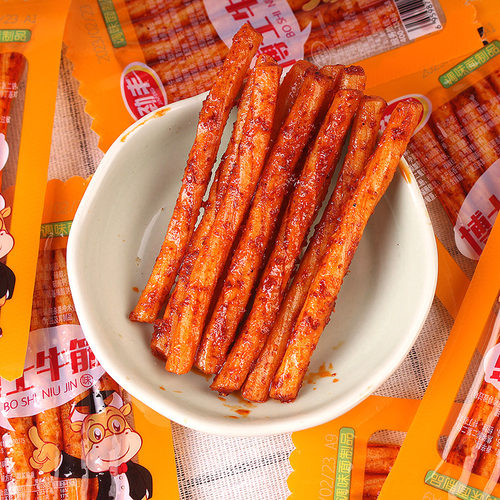 劲丰博士牛筋辣条儿时怀旧面筋双仔素牛筋豆筋小零食休闲食品小吃 - 图0