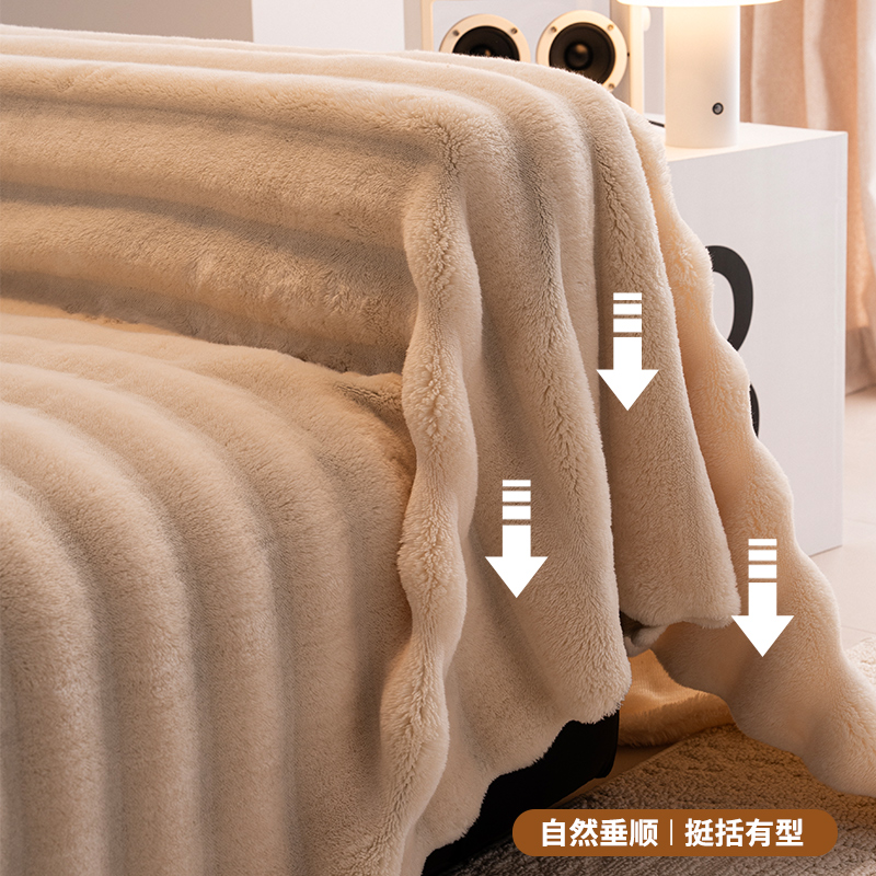 2025新款高级感沙发盖布巾秋冬加厚毛绒沙发垫子沙发套罩毯子防滑