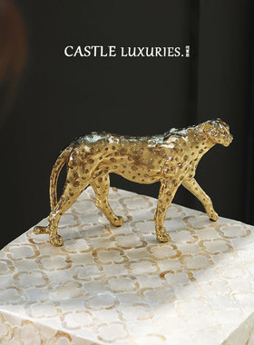 C@RTER猎豹轻奢中古金钱豹摆件