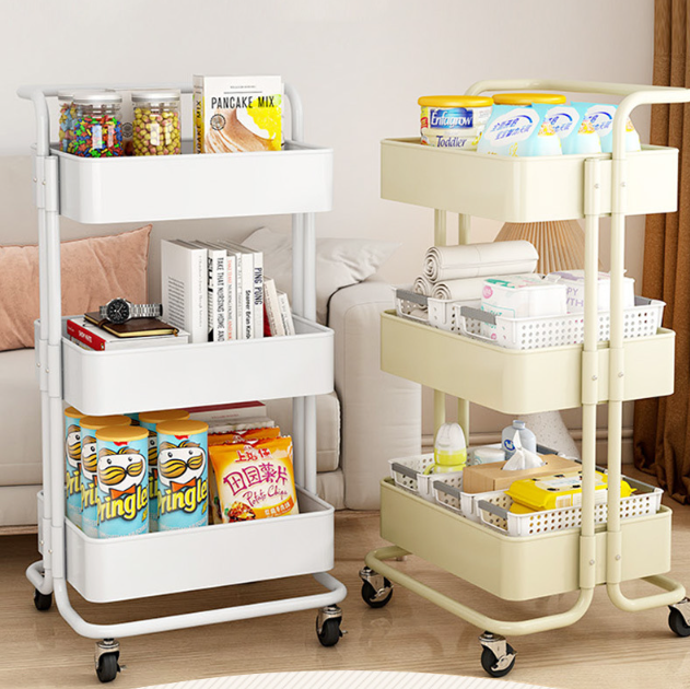 拼色小推车置物架多层扶手收纳架厨房宿舍零食储物架家用推车,淘宝优惠券,粉丝福利购,淘宝优惠卷