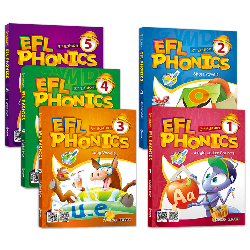 原版进口 EFL PHONICS 1-5级套装 5-12岁幼少儿英语 phonics自然拼读教材电子版 点读版 英语发音规则 赠电子课件