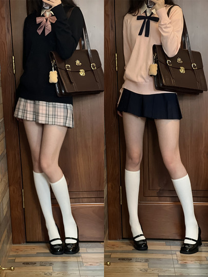 LF original puro algodón color sólido suéter manga larga cuello en V