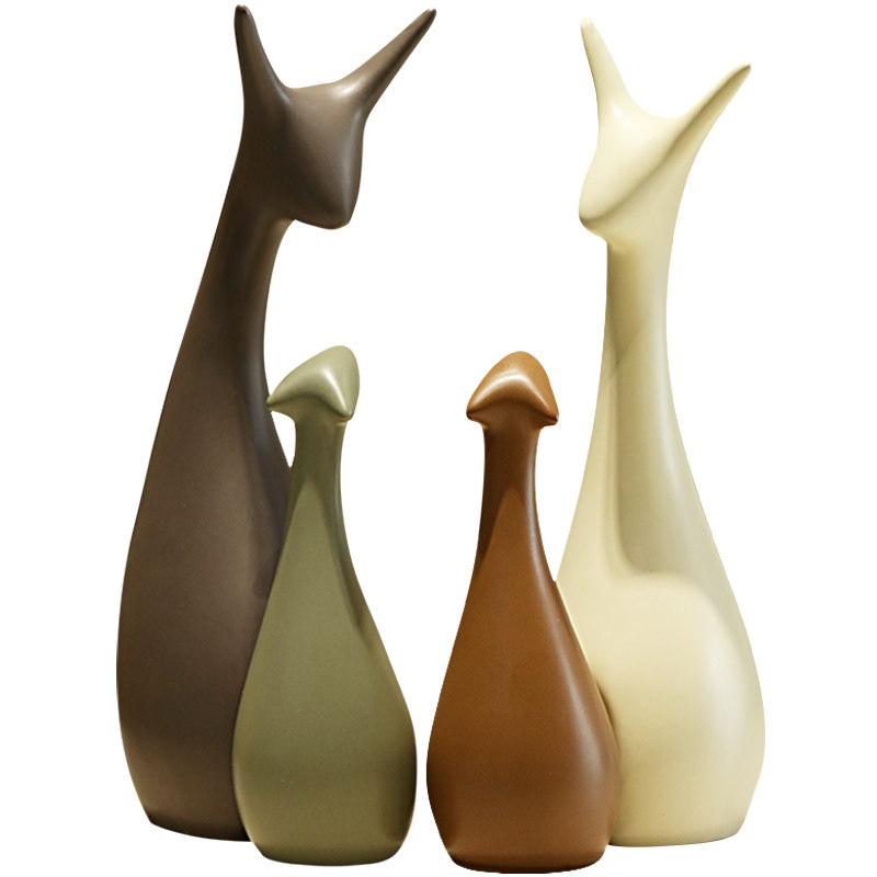 小摆件家居装饰创意客厅电视玻璃鹿 宏赫摆件