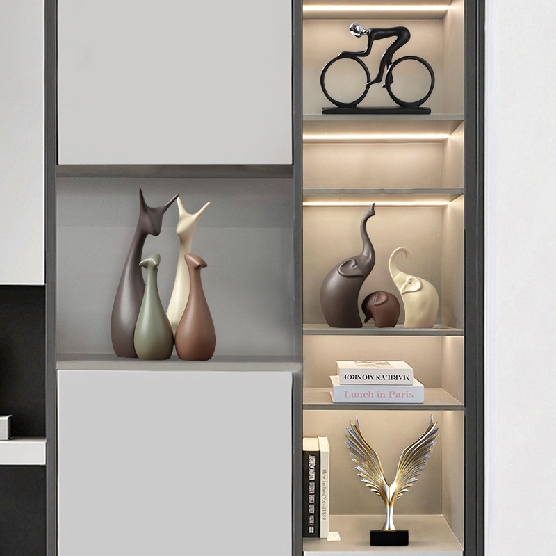 小摆件家居装饰创意客厅电视玻璃鹿 宏赫摆件