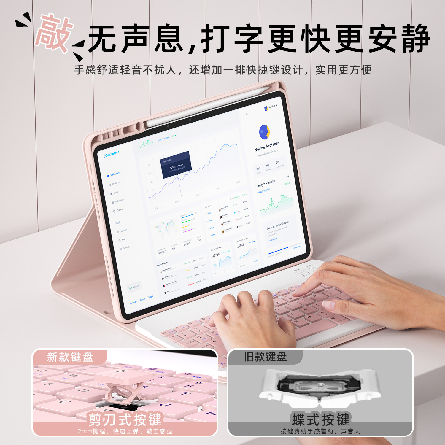乔孚适用于华为平板MatePad11.5s键盘air12保护套旋转2026款12.2寸带笔槽荣耀保护壳触控键盘平板壳透明背板