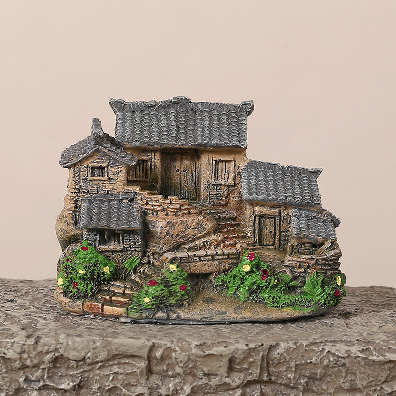 田园迷你农家小房子树脂摆件桌面茶几阳台庭院装饰花盆盆栽造景,淘宝优惠券,粉丝福利购,淘宝优惠卷