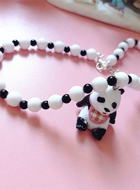 法斗八哥熊猫Panda手工串珠项链