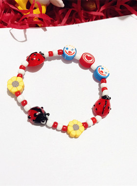 可爱七星瓢虫小丑笑脸甲壳虫手链