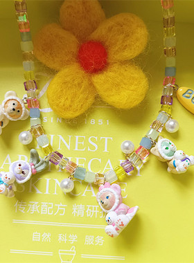 达菲熊星黛露画家猫雪莉玫项链女