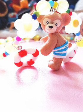 沙滩度假泳装达菲熊磨砂串珠项链