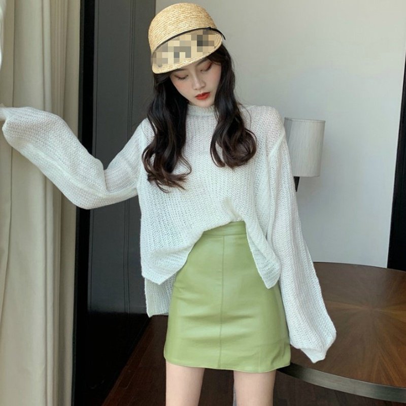 2020秋冬新款网红风百搭pu小半身裙 倩辉半身裙