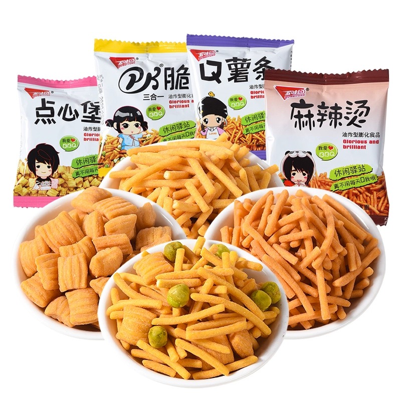 五味园网红怀旧PK脆薯片Q薯条虾条麻辣烫宿舍休闲零食小吃点心面 - 图3