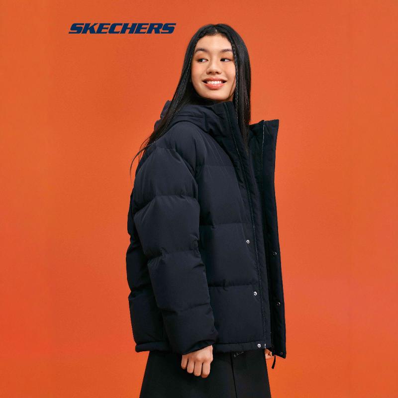 Skechers斯凯奇羽绒服冬季男女款百搭经典上衣防风保暖防泼水外套