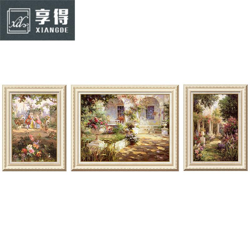 简欧客厅沙发背景墙装饰画三联画现代餐厅挂画欧式美式壁画风景画 - 图3
