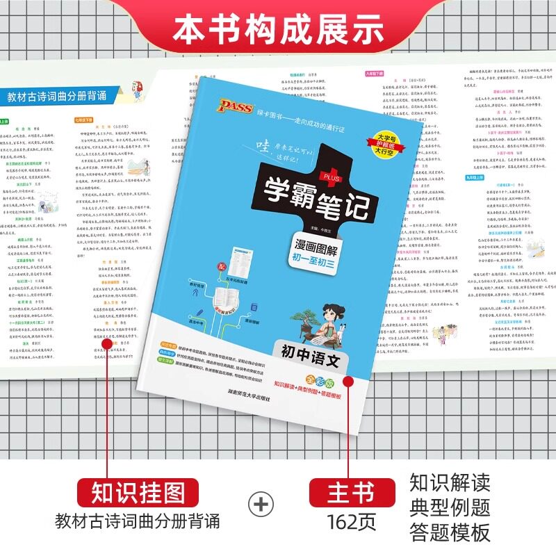 2025新版 PASS学霸笔记初中语文数学英语物理化学生物地理道德与法治历史初一初二初三七八九年级三年通用版人教版复习教辅书