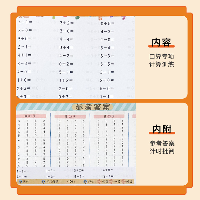 新版孟建平口算天天练一二三四五六年级上册下册人教版小学123456数学同步专项训练题心算巧算计算练习作业本每天100道口算题卡 - 图2