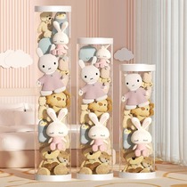Large Capacity Doll Doll Containing Barrel Plush Toy Children Paparazzi Transparent Finishing Containing Basket Upgrade Zipped