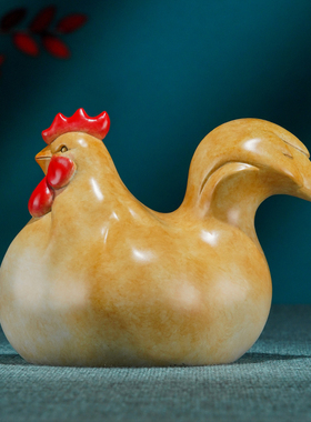 阿三铜艺黄铜生肖鸡摆件