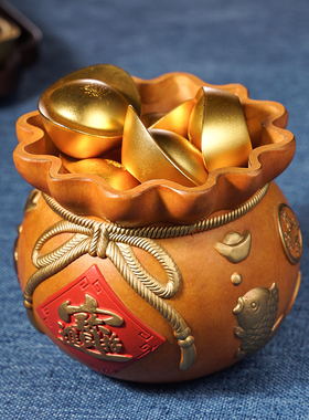 全铜摆件财福聚宝盆客厅桌面