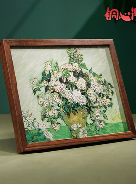 铜心满福《白玫瑰》梵高铜雕画