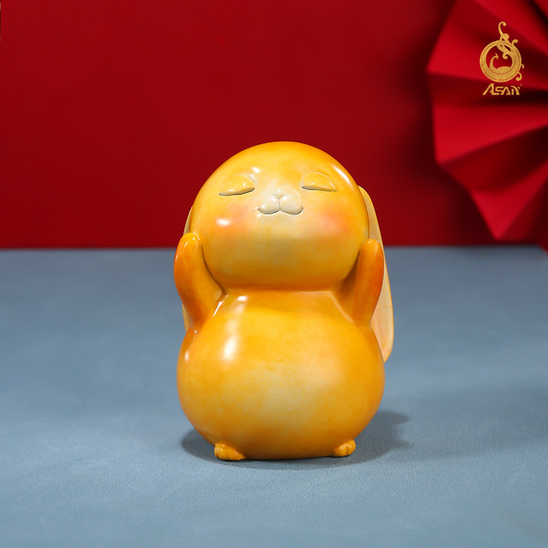 2023兔年新款兔子摆件《富贵兔》铜工艺品可爱生肖兔家居饰品礼物,淘宝优惠券,粉丝福利购,淘宝优惠卷