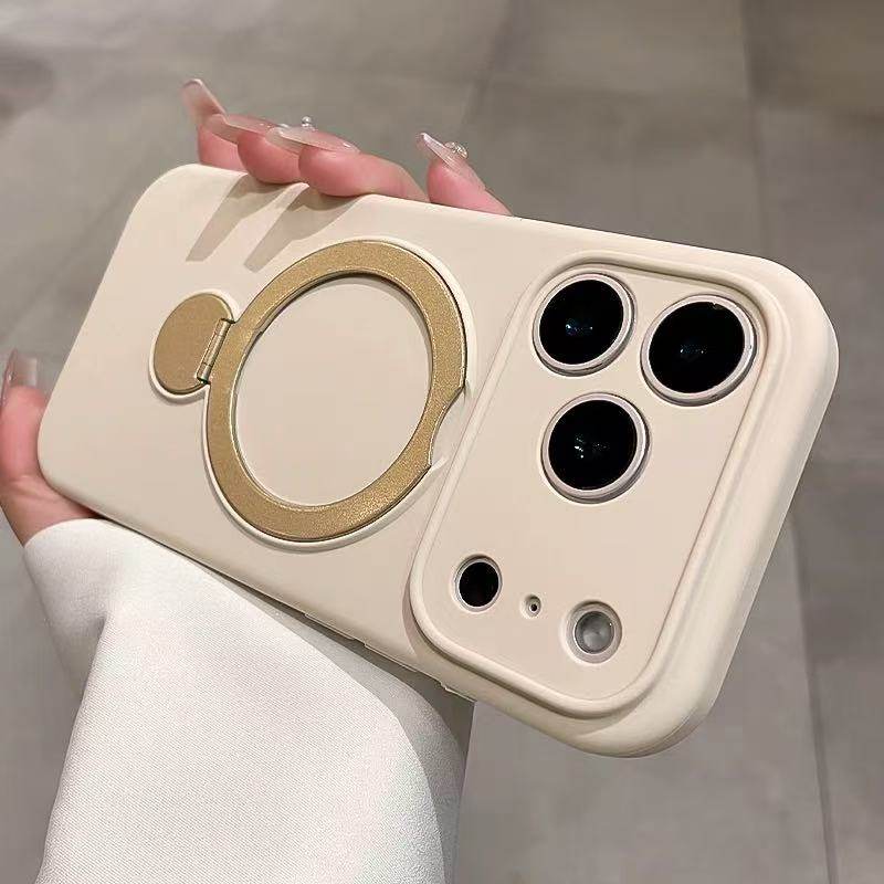 ins远峰蓝适用苹果17Promax手机壳iPhone16Promax液态硅胶15Pro旋转支架14Pro简约纯色13情侣男女防摔保护套 - 图2