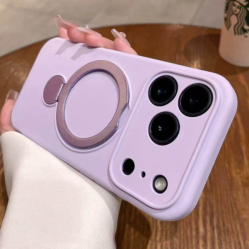 ins远峰蓝适用苹果17Promax手机壳iPhone16Promax液态硅胶15Pro旋转支架14Pro简约纯色13情侣男女防摔保护套 - 图1