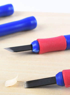 啄木鸟木刻刀蓝杆PM336专业版画颜料木刻板雕刻刀防滑篆刻刀6件套