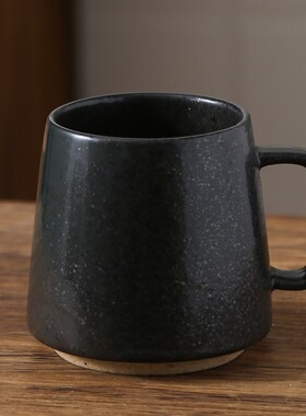 日式复古陶瓷水杯带盖勺创意马克杯男女早餐杯牛奶杯咖啡杯茶杯子