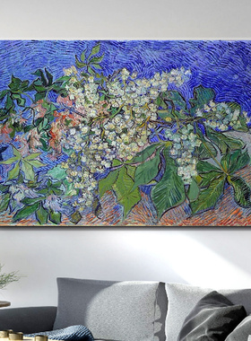 梵高乌鸦油画白玫瑰名画客厅挂画