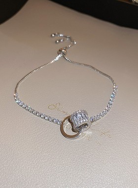 中古vintage几何锆石手链简约