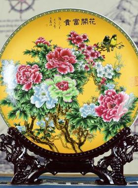 家居装饰清明上河图陶瓷柜博古架展示工艺品青花摆件景德镇现代